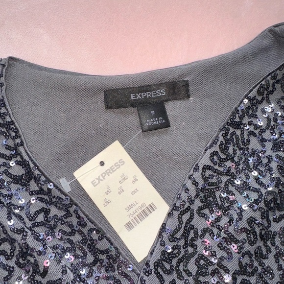 SPARKLY SEQUIN SHORT-SLEEVE OPEN-FRONT BOLERO · SIZE S · NWT - Picture 5 of 5